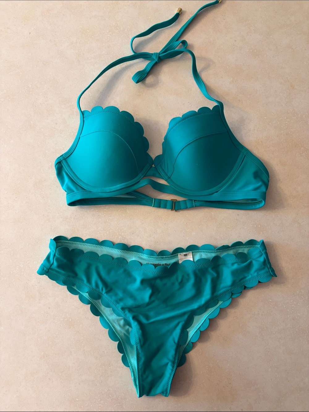 Abercrombie Swim- Scalloped Bikini Set - Teal